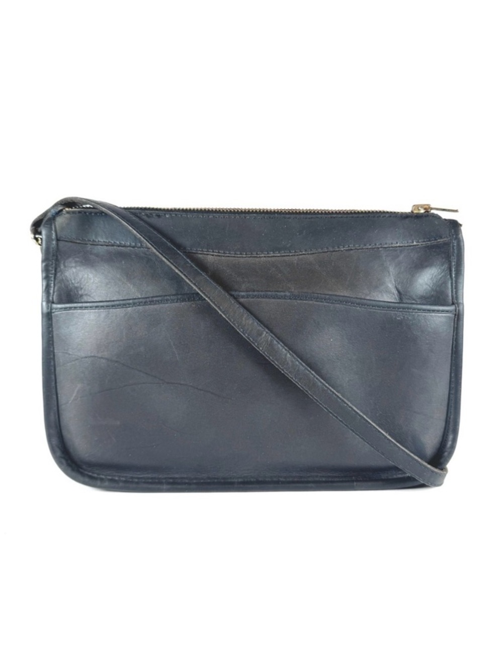 Vintage Michael Green Leather Crossbody Bag | Minimalist Black